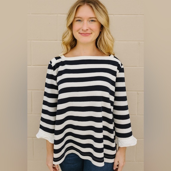 Talbots Tops - Talbots Black and White Striped Top